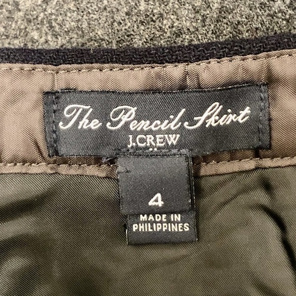NEW! J. Crew Factory Pencil Tipped Wool Blend Skirt Gray Navy Blue B0381 SZ 4 - Picture 9 of 11